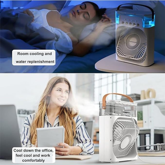 AIR CONDITIONER COOLING FAN WITH ICE